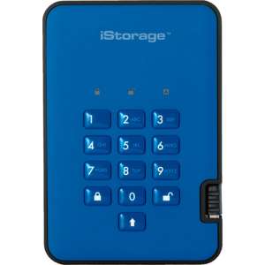 Istorage 3TB diskAshur2 USB 3.1 Encrypted (Ocean Blue) IS-DA2-256-3000-BE