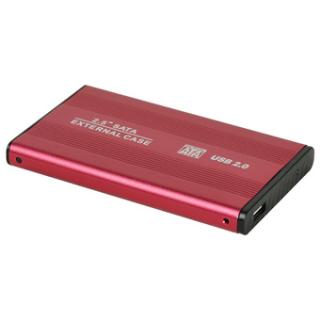 Moonar USB 2.0 2.5 Inch Hard Drive Disk Enclosure External Sata HDD Case (Red)