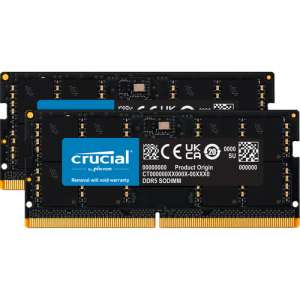 Crucial 64GB Laptop DDR5 5600 MHz SO-DIMM Kit (2 x 32GB) CT2K32G56C46S5