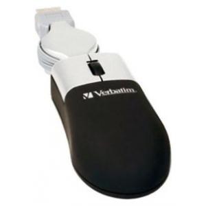Verbatim Mini Optical Travel Mouse, Black-Silver, USB