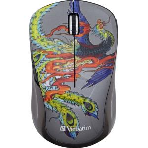 Verbatim Wireless Notebook Multi-Trac Blue LED Mouse, Tattoo Series 98613