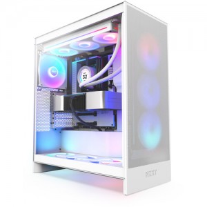 NZXT H7 Flow RGB Mid-Tower Case (White, 2024) CM-H72FW-R1