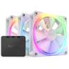 NZXT F120 120mm RGB PWM Fan (White, 3-Pack with NZXT CAM Controller) RF-R12TF-W1
