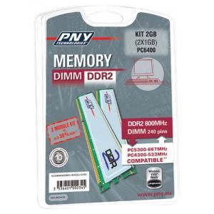 PNY Dimm DDR2 800MHz 2GB kit (2x1GB)