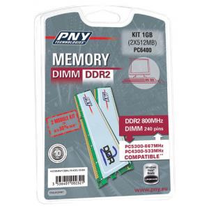 PNY Dimm DDR2 800MHz kit 1GB (2x512MB)
