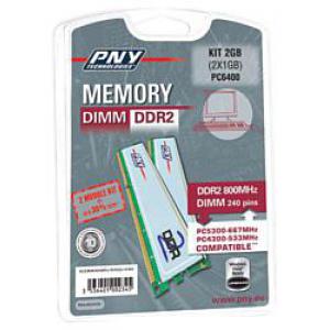 PNY Dimm DDR2 800MHz kit 2GB (2x1GB)