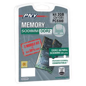 PNY Sodimm DDR2 667MHz 2GB kit (2x1GB)