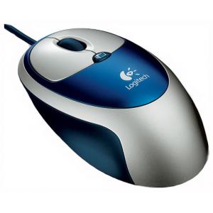 Logitech Click! Optical Mouse Silver-Blue USB PS/2