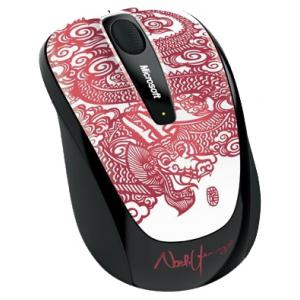 Microsoft Wireless Mobile Mouse 3500 Artist Edition Nod Young White-Red USB