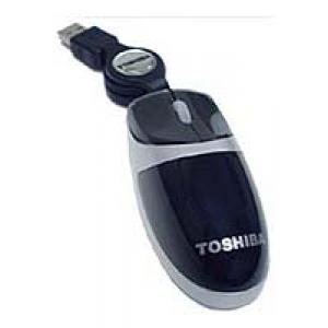 Toshiba Ultra-Mini Retractable Optical Mouse Black-Silver USB