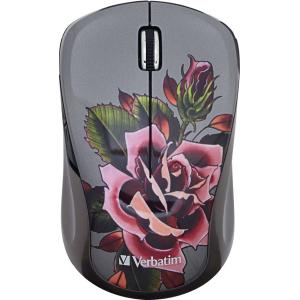 Verbatim Wireless Notebook Multi-Trac Blue LED Mouse, Tattoo Series 98614