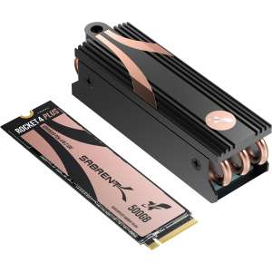 Sabrent 500GB Rocket 4 Plus PCIe 4.0 SSD with Heat Sink SB-RKT4P-HTSP-500