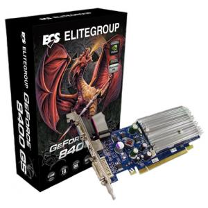 ECS GeForce 8400 GS 450Mhz PCI-E 2.0 256Mb 800Mhz 64 bit DVI TV HDCP YPrPb Silent