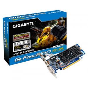 GIGABYTE GeForce 210 590Mhz PCI-E 2.0 512Mb 1600Mhz 64 bit DVI HDMI HDCP TurboCache rev.1.2