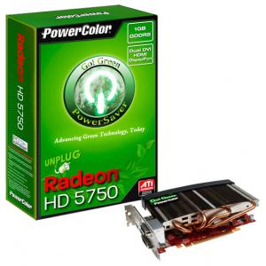 PowerColor Radeon HD 5750 700Mhz PCI-E 2.1 1024Mb 4600Mhz 128 bit 2xDVI HDMI HDCP Green